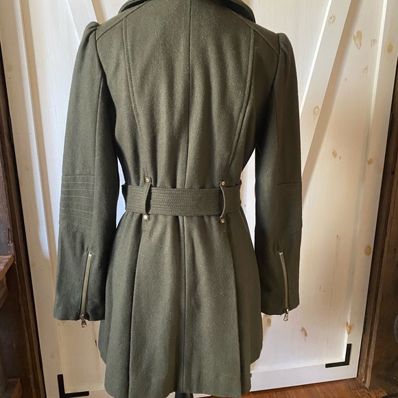 Kenneth Cole Asymmetric Zip Wool Blend Coat - Picture 2 of 7